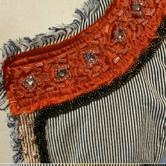 Vintage Free People Beaded Pin Stripe Jacket - Picture 4 of 13